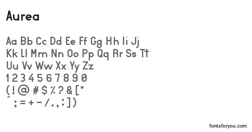 Шрифт Aurea – алфавит, цифры, специальные символы