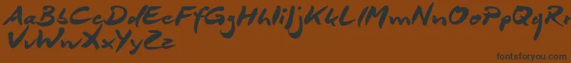 DeborstelBrushReduced Font – Black Fonts on Brown Background