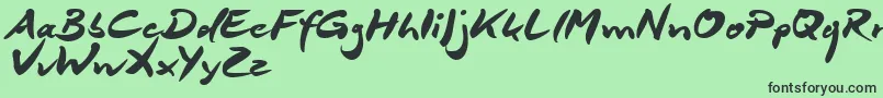 DeborstelBrushReduced-Schriftart – Schwarze Schriften auf grünem Hintergrund