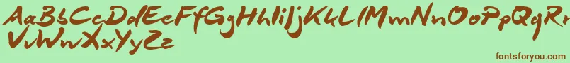 DeborstelBrushReduced Font – Brown Fonts on Green Background