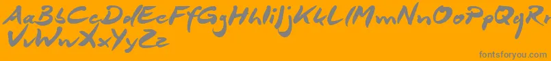 DeborstelBrushReduced Font – Gray Fonts on Orange Background