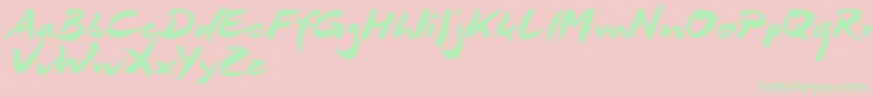 DeborstelBrushReduced-Schriftart – Grüne Schriften auf rosa Hintergrund