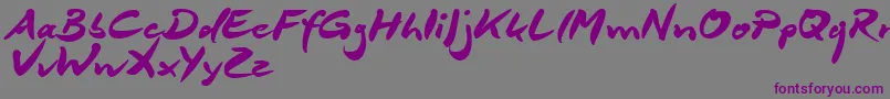 Czcionka DeborstelBrushReduced – fioletowe czcionki na szarym tle