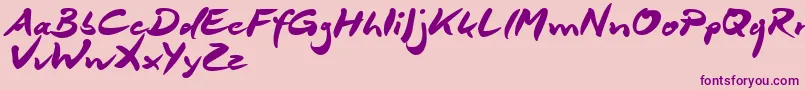 DeborstelBrushReduced Font – Purple Fonts on Pink Background