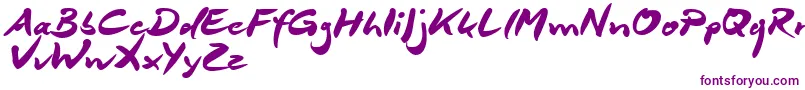 Police DeborstelBrushReduced – polices violettes sur fond blanc