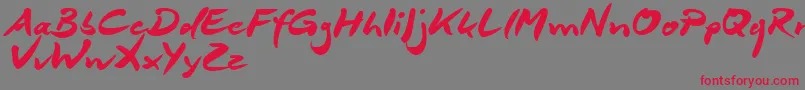 Czcionka DeborstelBrushReduced – czerwone czcionki na szarym tle