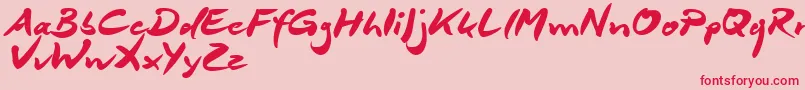 DeborstelBrushReduced Font – Red Fonts on Pink Background