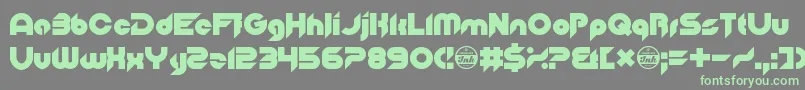 Czcionka OfTheBlueColourOfHerEyes – zielone czcionki na szarym tle