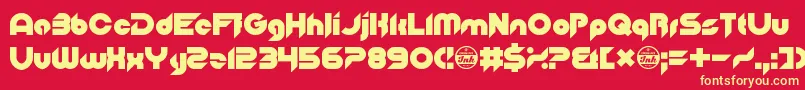 OfTheBlueColourOfHerEyes Font – Yellow Fonts on Red Background