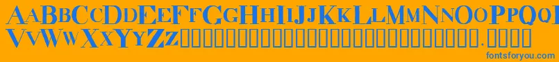 DecadenceItdCondensed Font – Blue Fonts on Orange Background