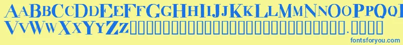 DecadenceItdCondensed Font – Blue Fonts on Yellow Background