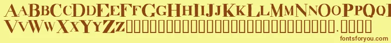 DecadenceItdCondensed Font – Brown Fonts on Yellow Background