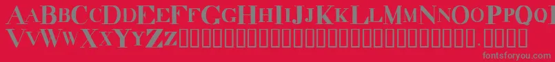 Fonte DecadenceItdCondensed – fontes cinzas em um fundo vermelho