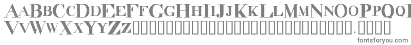 DecadenceItdCondensed-fontti – harmaat kirjasimet valkoisella taustalla
