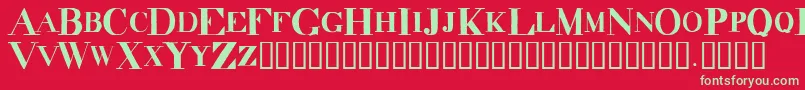 DecadenceItdCondensed Font – Green Fonts on Red Background