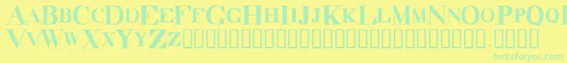 DecadenceItdCondensed Font – Green Fonts on Yellow Background