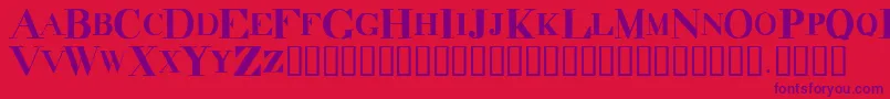 DecadenceItdCondensed-Schriftart – Violette Schriften auf rotem Hintergrund