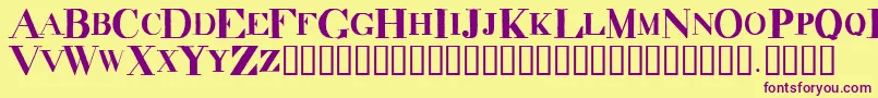 DecadenceItdCondensed Font – Purple Fonts on Yellow Background