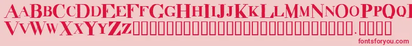 DecadenceItdCondensed-Schriftart – Rote Schriften auf rosa Hintergrund