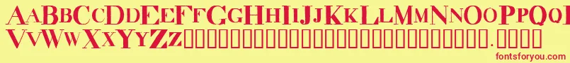 DecadenceItdCondensed Font – Red Fonts on Yellow Background