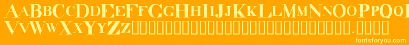 DecadenceItdCondensed Font – Yellow Fonts on Orange Background