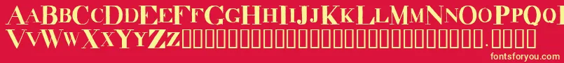 DecadenceItdCondensed Font – Yellow Fonts on Red Background