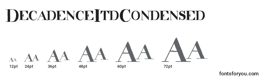 DecadenceItdCondensed Font Sizes