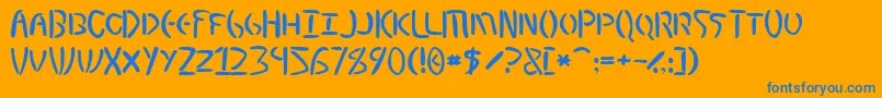 フォントMysticEtchingsNormal – オレンジの背景に青い文字