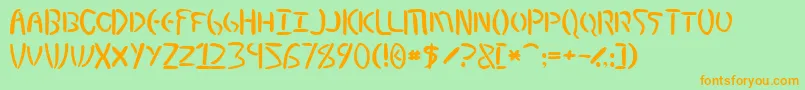 MysticEtchingsNormal Font – Orange Fonts on Green Background