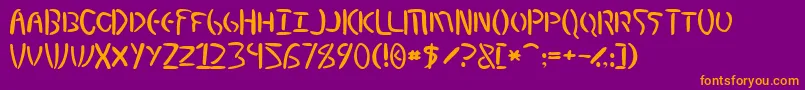 MysticEtchingsNormal Font – Orange Fonts on Purple Background