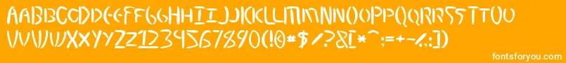 MysticEtchingsNormal Font – White Fonts on Orange Background