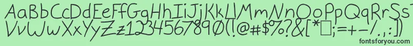 フォントGracieLight – 緑の背景に黒い文字