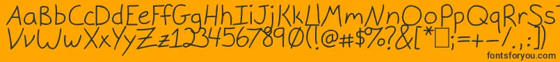 フォントGracieLight – 黒い文字のオレンジの背景