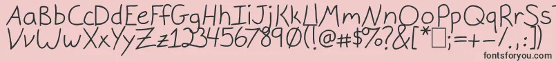 GracieLight-fontti – mustat fontit vaaleanpunaisella taustalla