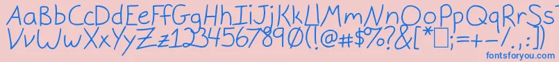 GracieLight Font – Blue Fonts on Pink Background