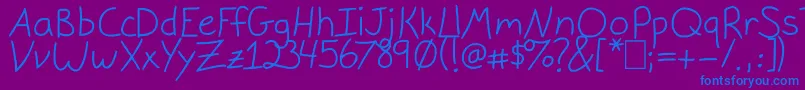 GracieLight Font – Blue Fonts on Purple Background
