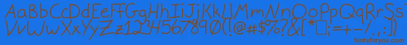 GracieLight Font – Brown Fonts on Blue Background