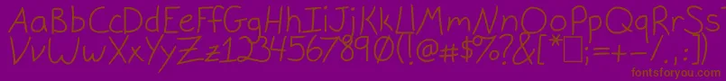 GracieLight-Schriftart – Braune Schriften auf violettem Hintergrund