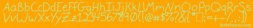 GracieLight Font – Green Fonts on Orange Background