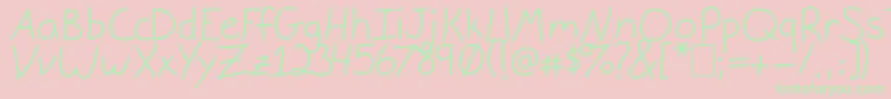 GracieLight Font – Green Fonts on Pink Background