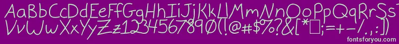 GracieLight-fontti – vihreät fontit violetilla taustalla