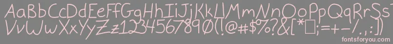フォントGracieLight – 灰色の背景にピンクのフォント