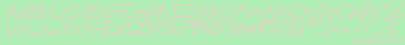 フォントGracieLight – 緑の背景にピンクのフォント