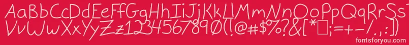 GracieLight Font – Pink Fonts on Red Background