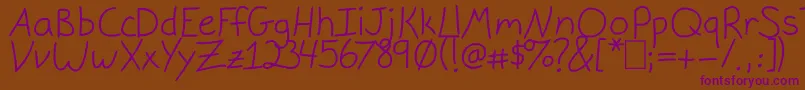 GracieLight Font – Purple Fonts on Brown Background