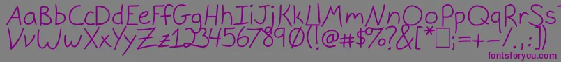 フォントGracieLight – 紫色のフォント、灰色の背景