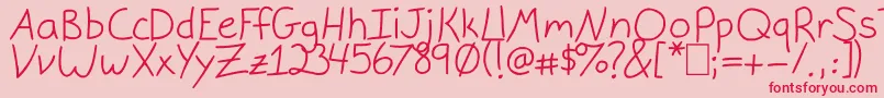 GracieLight Font – Red Fonts on Pink Background