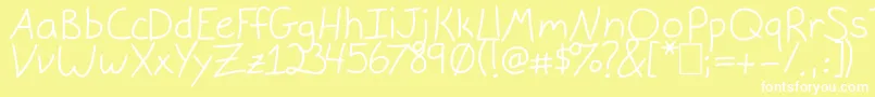 Шрифт GracieLight – белые шрифты на жёлтом фоне