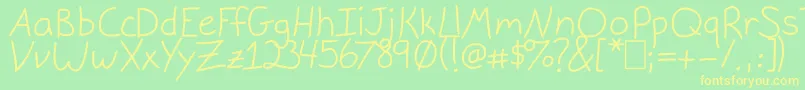 GracieLight-fontti – keltaiset fontit vihreällä taustalla