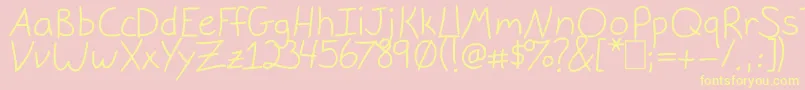 GracieLight-fontti – keltaiset fontit vaaleanpunaisella taustalla